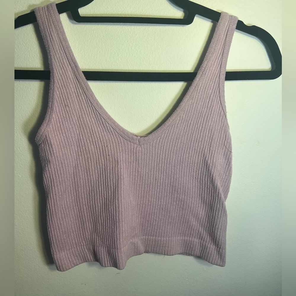 Light Purple Ribbed Tank Top